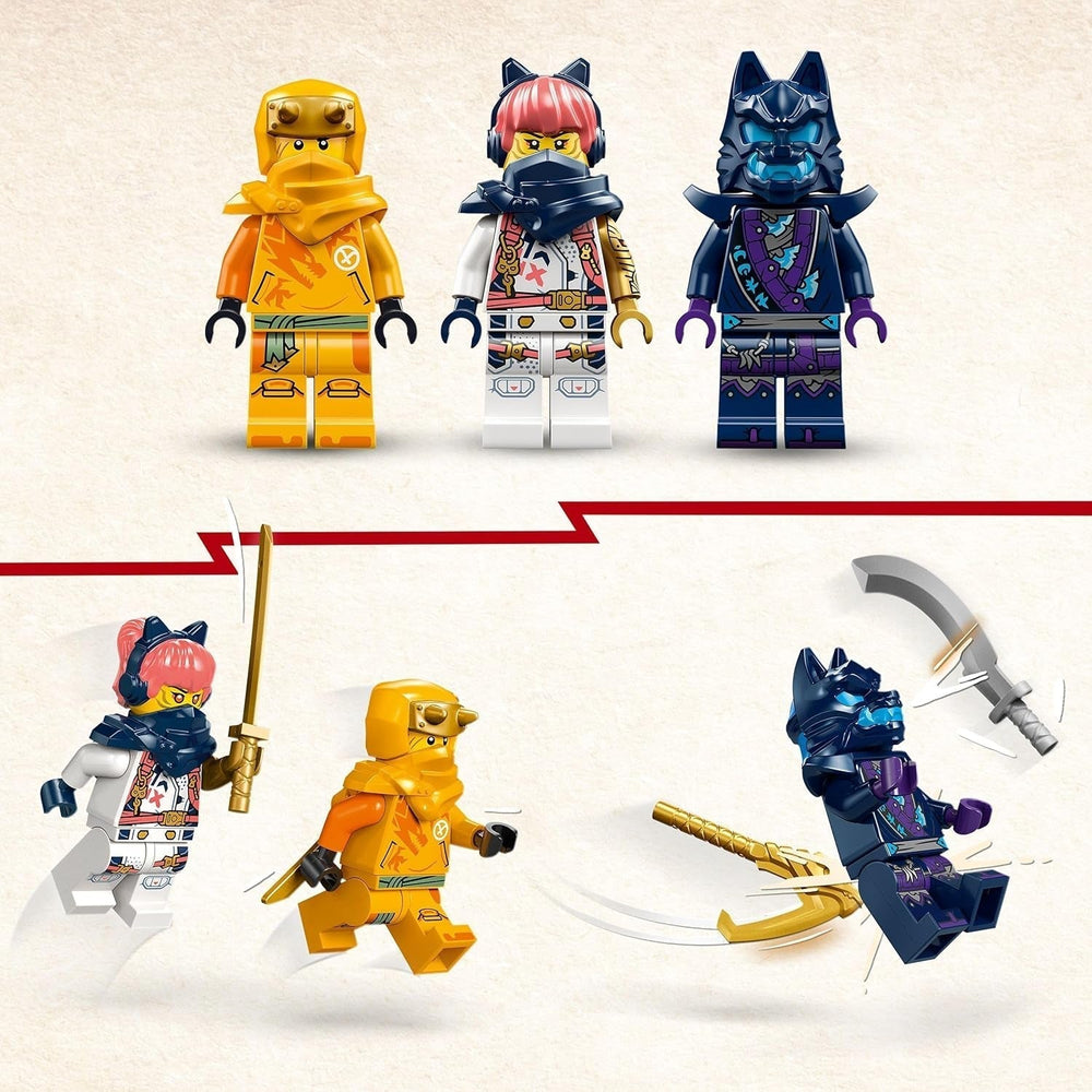 LEGO NINJAGO Riyu The Baby Dragon, jucărie dragon cu 3 mini figurine, jucărie ninja construibilă pentru băieți și fete de 6 ani, cadou plin de acțiune pentru copii 71810 Seturi de constructie Besuche den LEGO-Store
