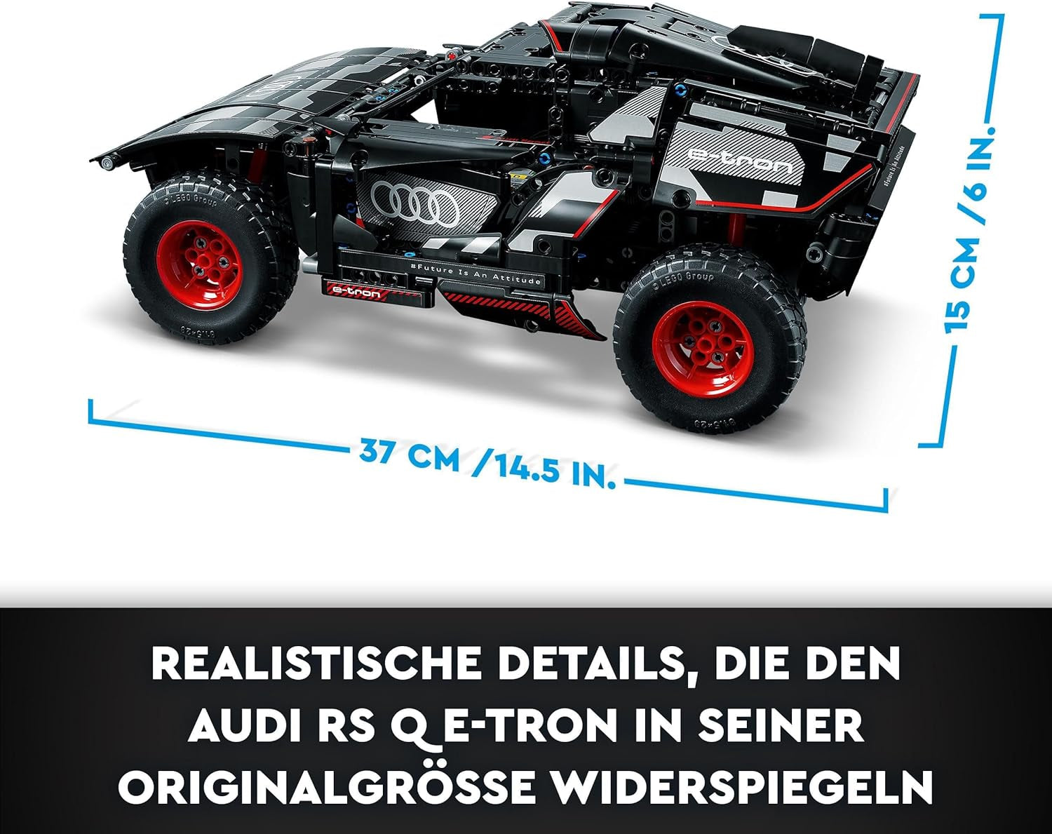 LEGO 42160 Technic Audi RS Q e-tron, ferngesteuertes Rallye-Auto-Spielzeug, Dakar-Rallye-Geländewagen, App-gesteuerter RC mit Control+, Geschenk für Jungen, Mädchen und Fans ab 10 Jahren zum Bauen