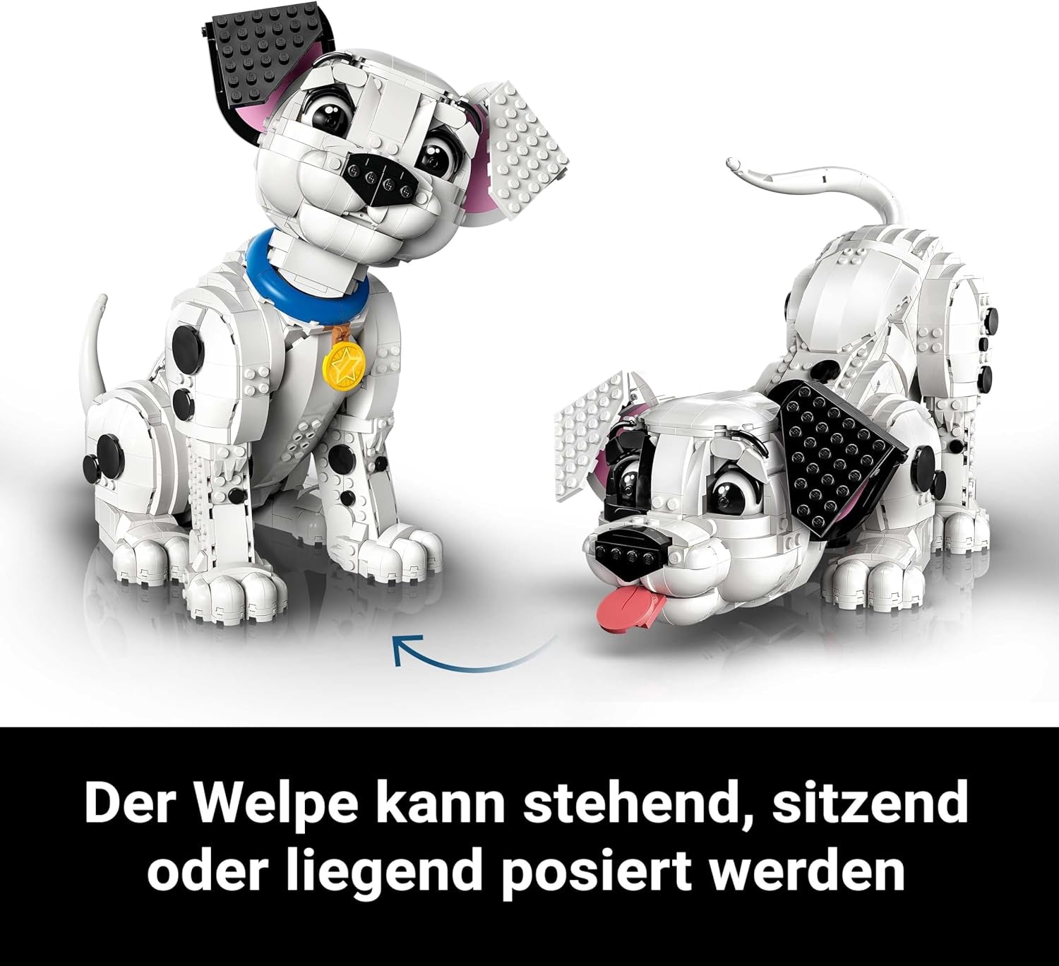 LEGO ǀ Disney Welpe aus 101 Dalmatiner - Individuell gestalltbares Bauset für Erwachsene - Verwandelbar in 6 süße Hunde mit drehbarem Kopf und Schwanz - DIY Deko - Geschenkidee für Fans - 43269