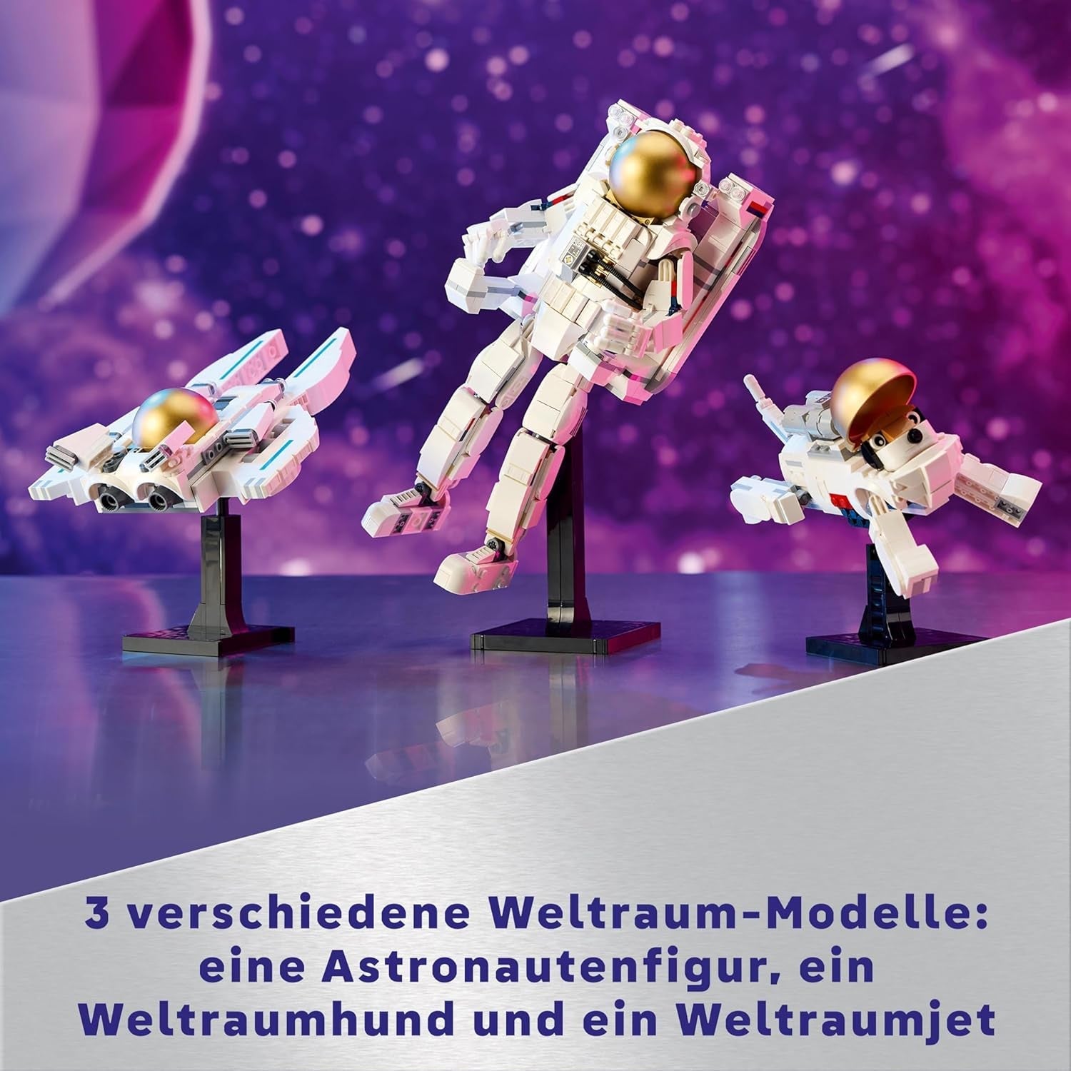 Jucărie LEGO Creator 3In1 Astronaut în spațiu, kit model cu câine și navă spațială pentru copii, decorațiuni pentru grădiniță, cadou creativ pentru băieți și fete de la 9 ani 31152 Seturi de constructie Besuche den LEGO-Store