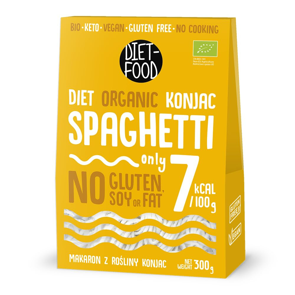 DIET-FOOD Orez instant organic Shirataki Konjac, cu conținut scăzut de carbohidrați, cu conținut scăzut de calorii, vegan, fără grăsimi, fără soia, fără gluten, keto-friendly, pentru slăbit, 300 de grame