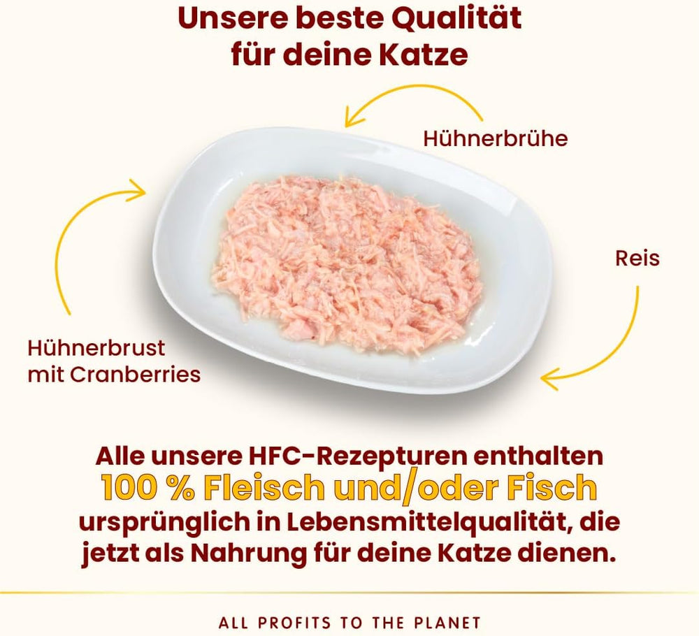 Almo Nature HFC Urinary Help - Nassfutter für Katzen - Unterstützung für die Harnwege - Hühnerbrust & Cranberries - Human Grade, Monoprotein, Glutenfrei - 24x50g