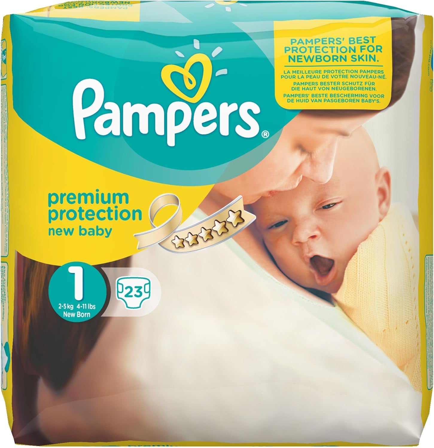 Pampers New Baby mărimea 1 Nou-născut 2-5 kg Pachet de transport, pachet de 4 (4 x 23 bucăți)