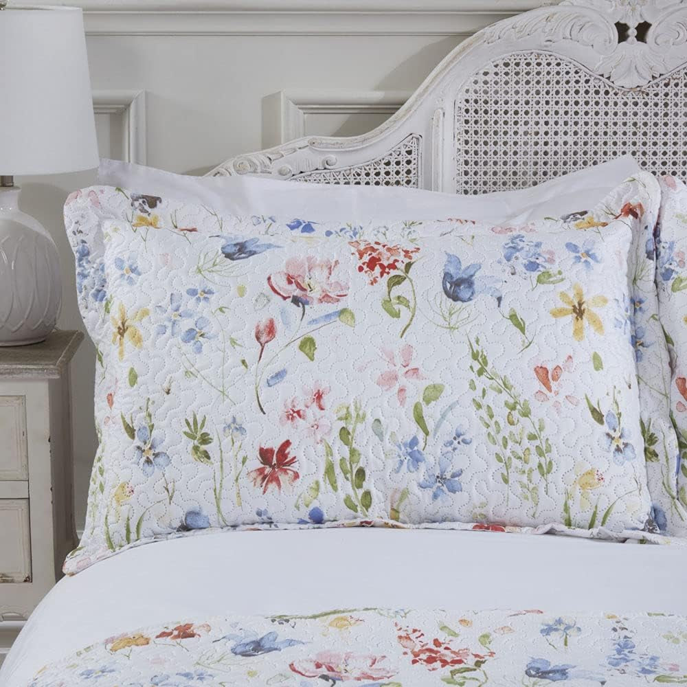 Emma Barclay Spring Meadow Floral Quilted Bedspread Set Spring Meadow Bedspread Double Bed Multi, Poliester Paturi si Cuverturi Emma Barclay