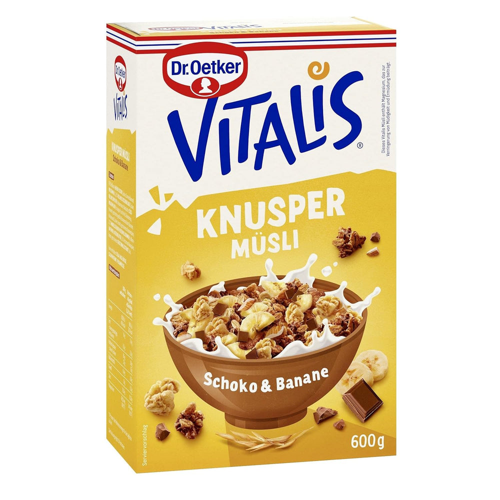 Dr. Oetker Vitalis Crunchy Flakes: Musli crocant cu fulgi de porumb și bucăți de migdale, pachet de 5 (5 x 600g)
