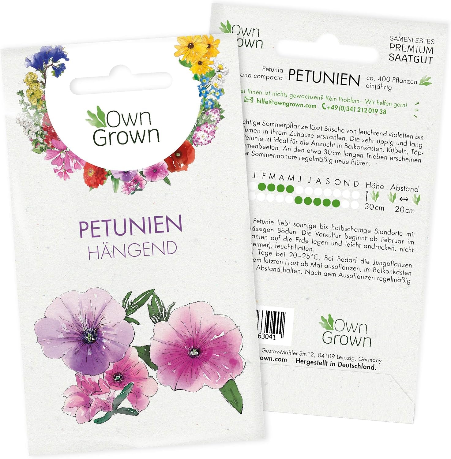 Semințe de Petunie: Semințe de petunie premium pentru aproximativ 400 de plante de petunie – Semințe frumoase de petunie pentru plante de balcon și grădină – Semințe de flori – Semințe de petunie cu flori rampante – Flori pentru balcoane OwnGrown