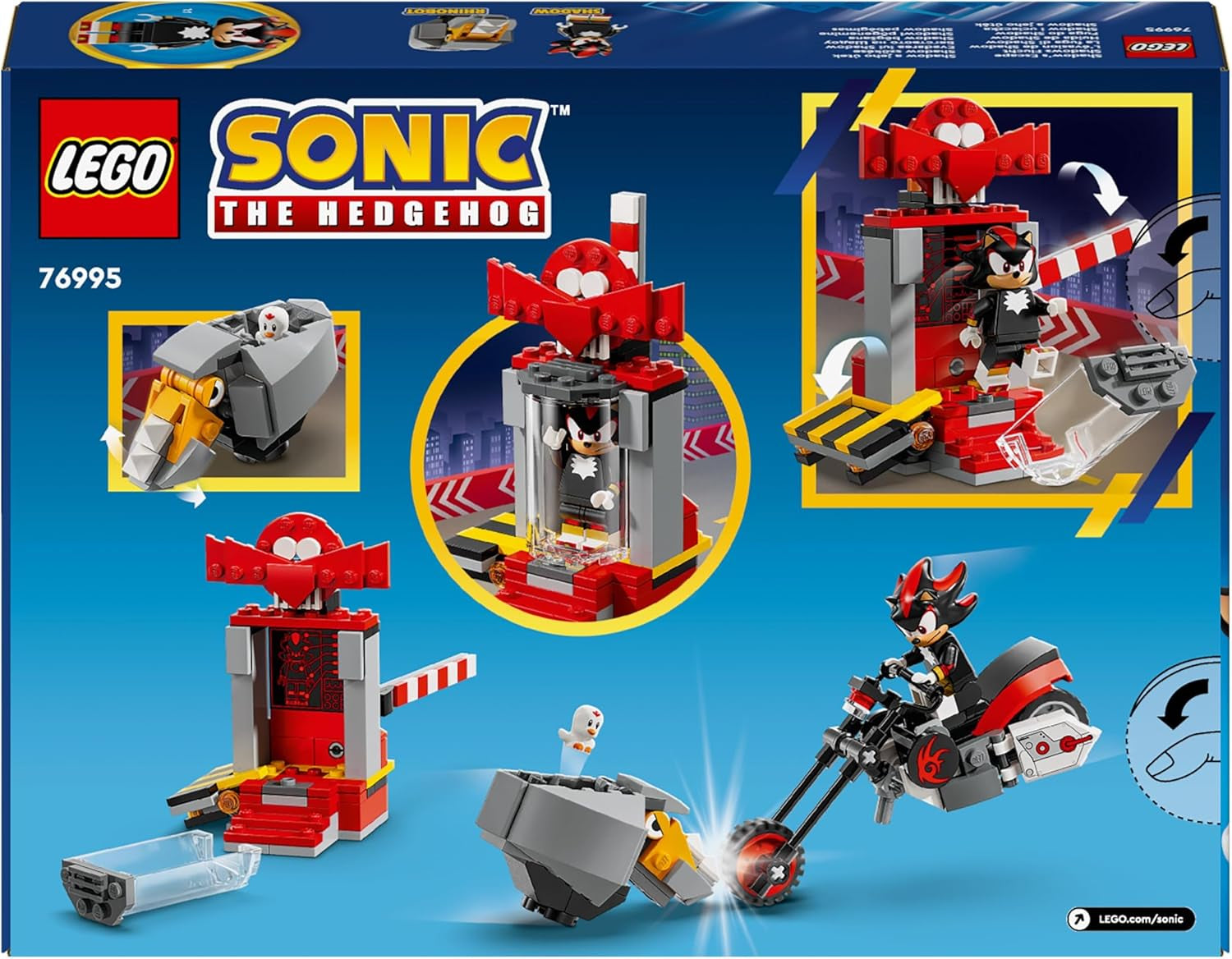 LEGO Sonic the Hedgehog Shadow the Hedgehog Escape, set cu motocicletă de jucărie și figuri din jocul video, cadou pentru gameri și fani de la 8 ani, articol fan pentru băieți și fete 76995 Seturi de constructie Besuche den LEGO-Store