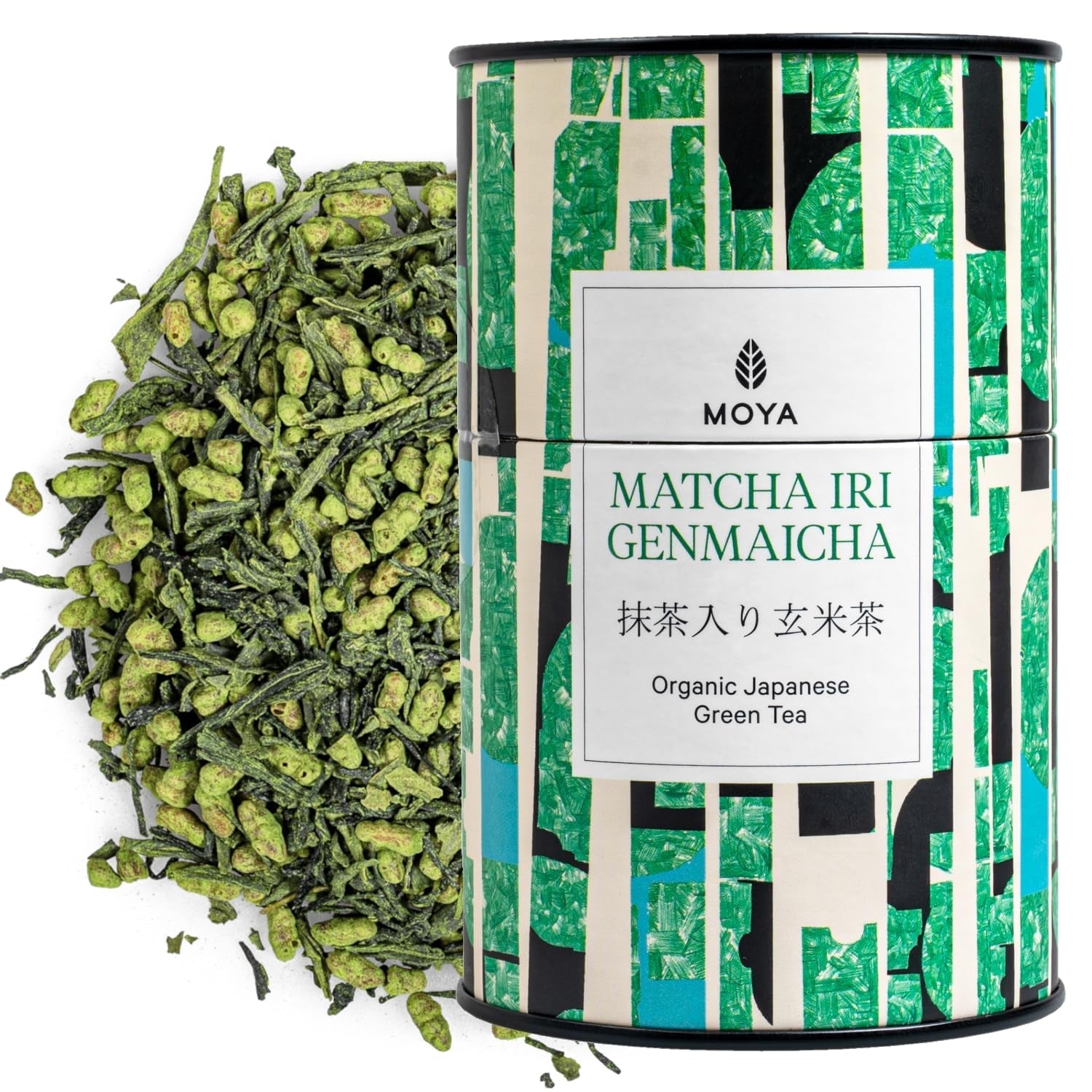 Moya Matcha ceai verde japonez Iri Genmaicha cu frunze întregi | 100 g Sencha cu orez și Matcha | Matcha Genmaicha | Ceai din Japonia | Potrivit pentru vegani | Ambalat într-o pungă resigilabilă