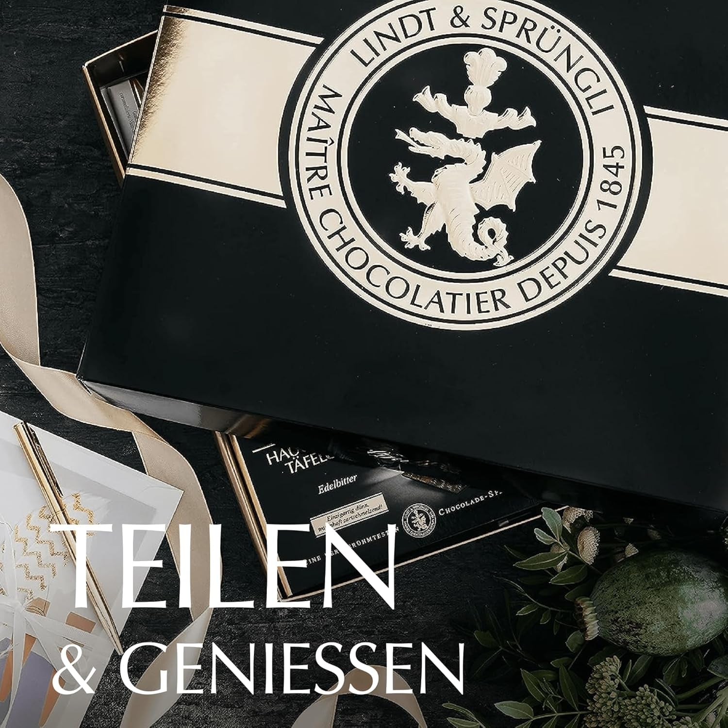 Set Ciocolată Neagră Lindt | 847 g | Set de 6 specialități de ciocolată neagră Lindt (batoane, LINDOR, praline) de la semidulce la extra neagră | Pachet vrac | Cadou de ciocolată