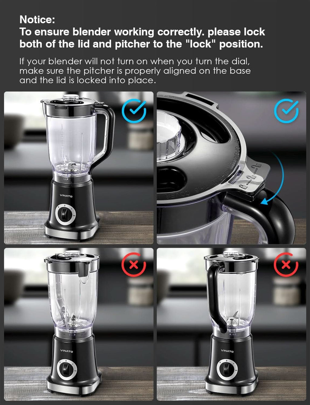 Mixer, Standmixer Mit 4 Klingen Mixer Für Smoothies, Milchshakes Und Säfte,Blender Mit Edelstahlklingeneinheit, Sicherheitsschalter Bucatarie Naty Shop