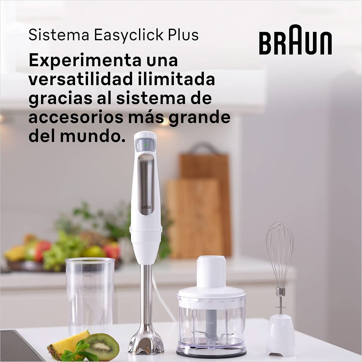 Braun Household Hogar Multiquick 7 Armmixer, Spritzschutz-Technologie, Spülmaschinenfest, Bpa-Freier Kunststoffbecher, MQ7000, 1000 W, Weiß Bucatarie Naty Shop