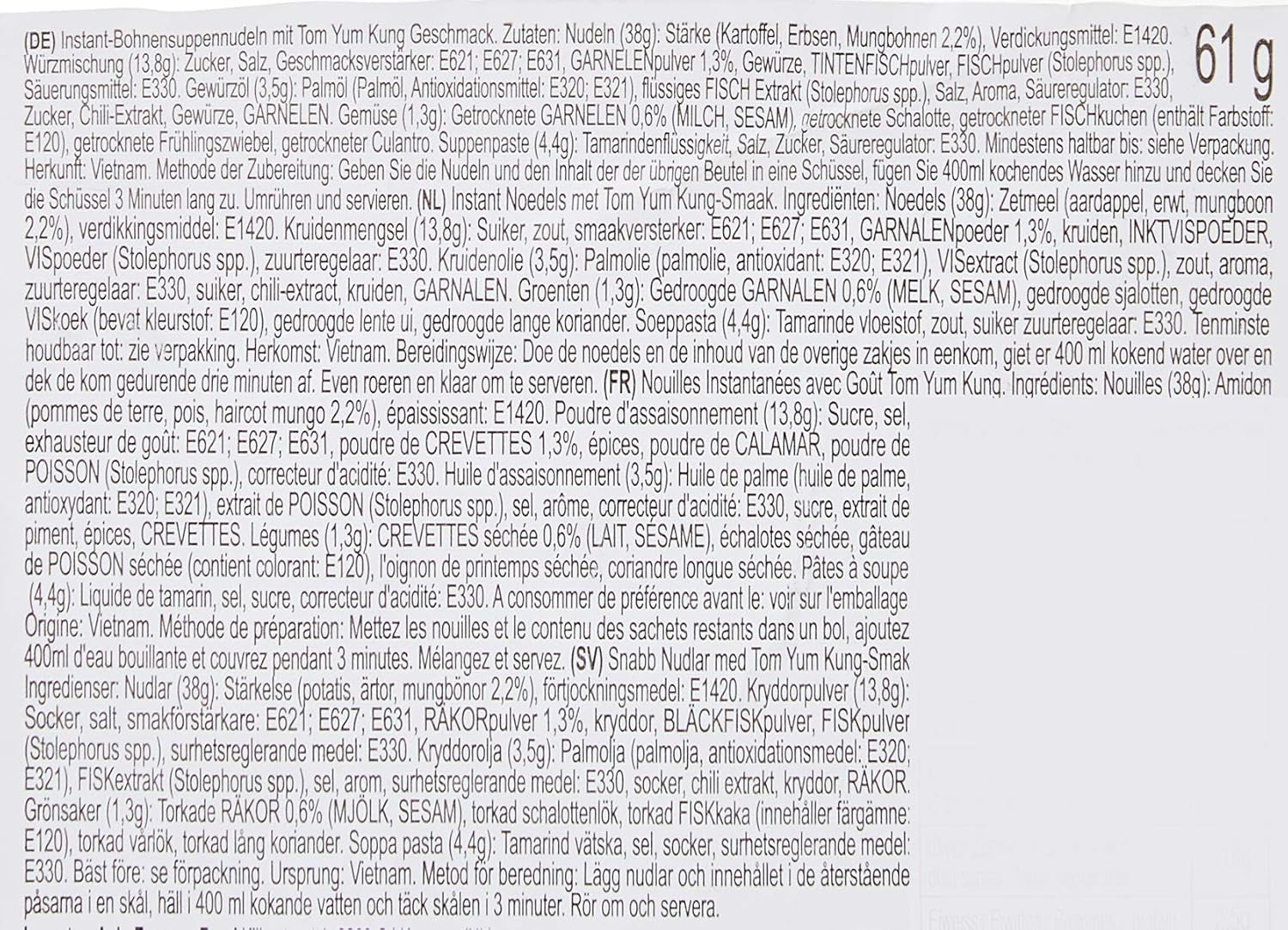 ACECOOK - Tăiței instant din sticlă GD Tom Yum - (1 x 61 gr)