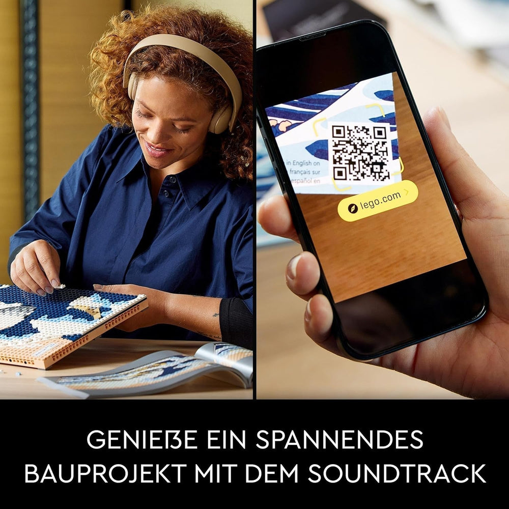 LEGO 31208 Art Hokusai - Marele val, decorațiuni de perete japoneze 3D, set de artizanat, pânză de ocean încadrată, hobby-uri pentru adulți, DYI, decorațiuni pentru casă și birou Seturi de constructie Besuche den LEGO-Store