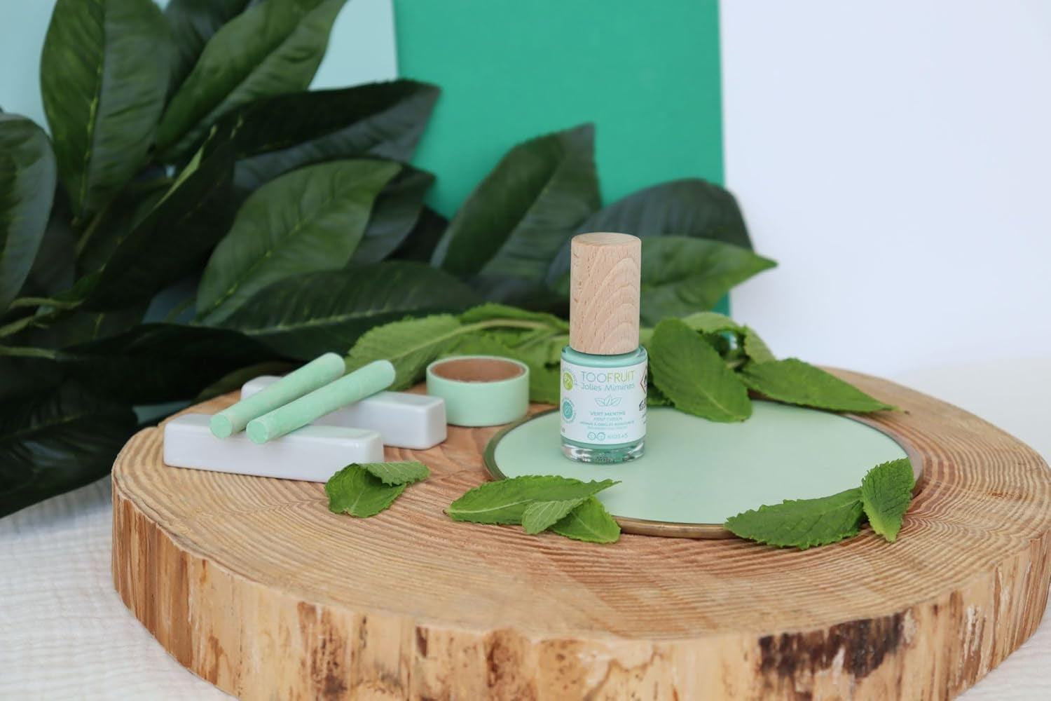 TOOFRUIT Oja pentru copii cu mentă – Oja pe bază de apă, detașabilă, fără solvenți, non-toxică și sigură, 100% vegană, 10 ml