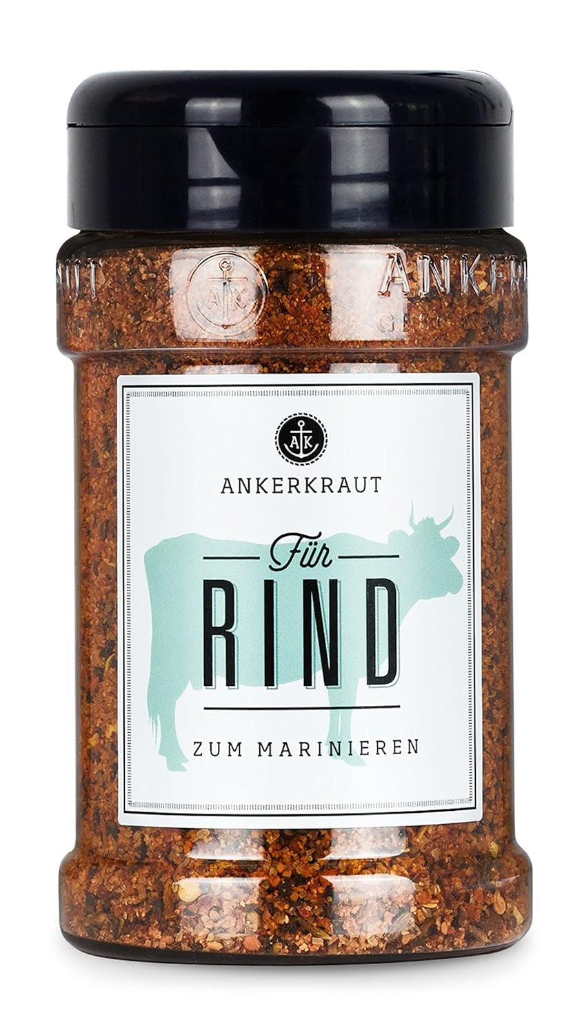 Ankerkraut Für Rind, Gewürz für Fleisch zum Würzen mit Aroma & Geschmack, lecker Kochen zu Hause, Steak Spareribs Brisket Braten würzen in Premium Qualität, 230g im Streuer