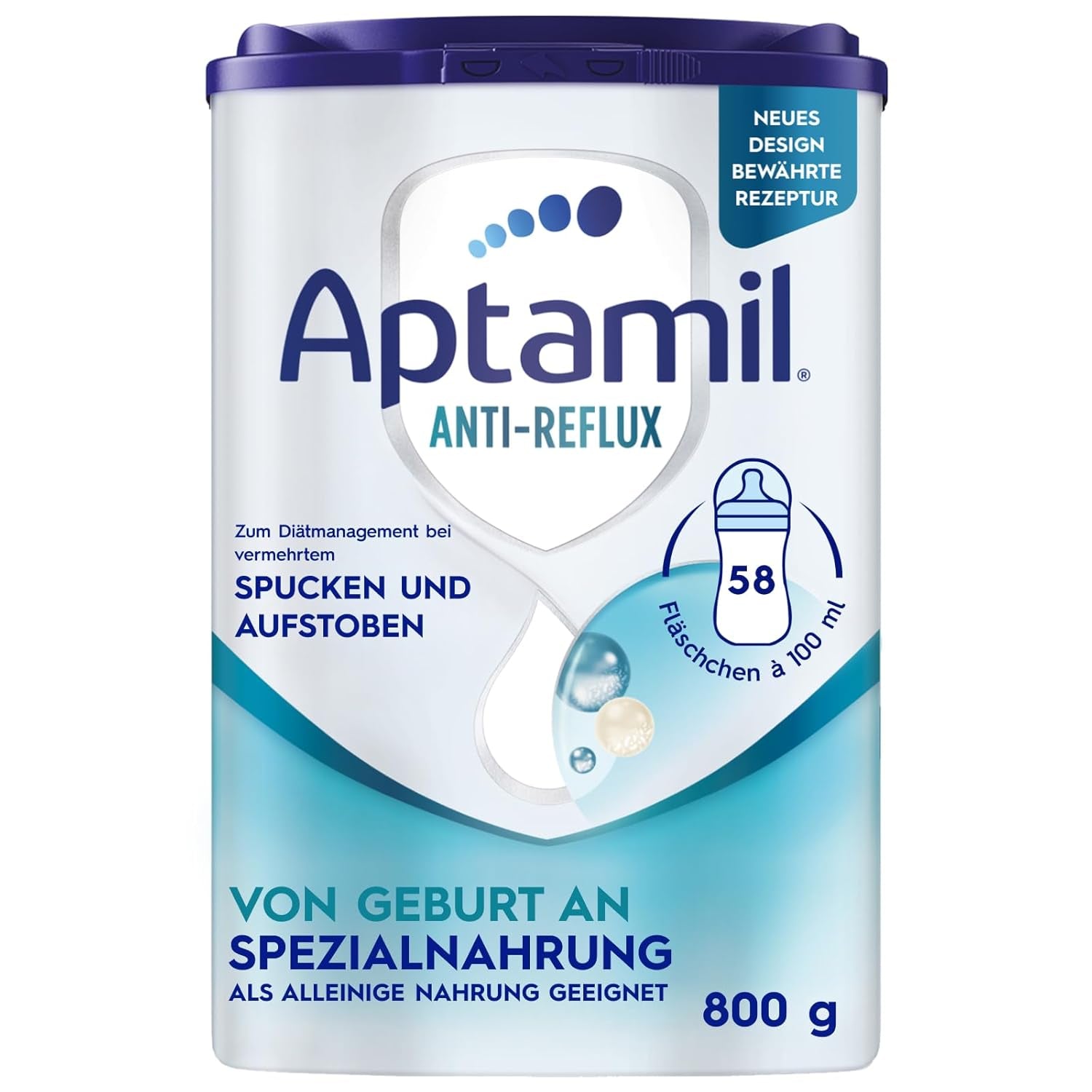 Aptamil Anti-Reflux - Formulă completă de la naștere, pentru gestionarea dietei, pentru vomă și regurgitație, hrană pentru bebeluși, lapte praf, 1 x 800 g