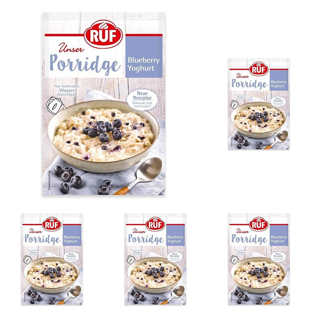 Terci de ovăz instant RUF cu căpșuni și vanilie, o masă de vară cu ovăz gata în 3 minute, 1 pliculeț x 65g