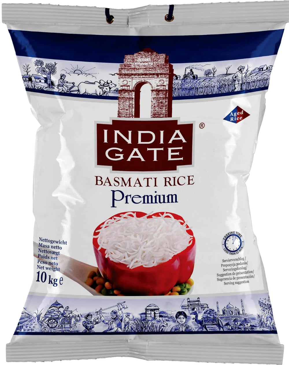 Orez Basmati Premium INDIA GATE – Orez cu bob lung fin, aromat, din India, bob lung fin (1 x 500 g)