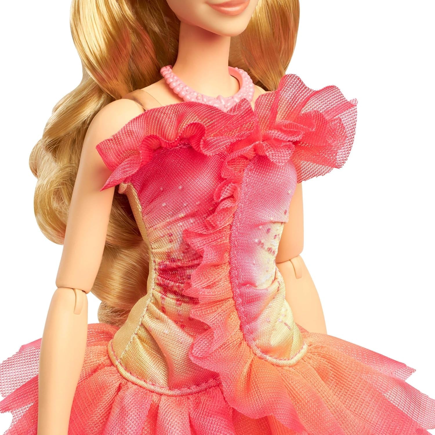 Mattel Wicked Glinda-Modepuppe und Accessoires mit blonden Haaren, verschiedene Posen möglich und ausziehbarer Ballkleid-Look, HXT63