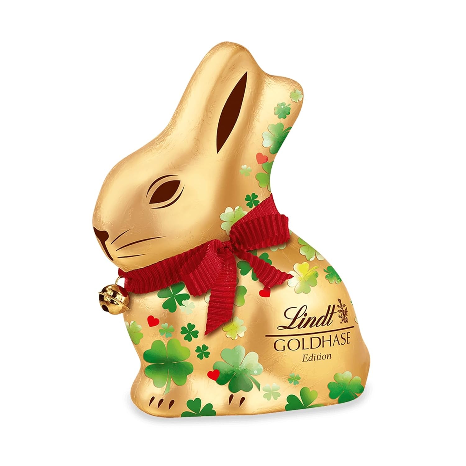 Lindt Chocolate Gold Bunny Lucky Charm Edition | 100g | Ciocolată cu lapte aurie cu model de talisman norocos pentru Paște | Ciocolată de Paște | Cadou de ciocolată | Iepuraș de ciocolată | Iepuraș de Paște