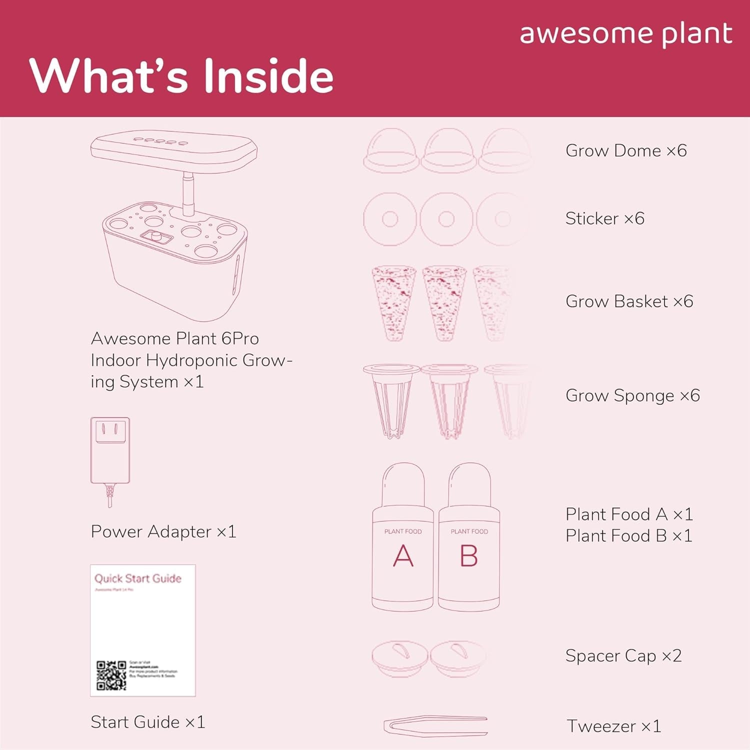 Kit sistem de creștere hidroponică 6Pro (6 capsule), kit de grădinărit interior cu rezervor de apă de 3 litri, 3 moduri de creștere și pompă silențioasă, kit pentru cultivarea ierburilor și a salatelor acasă, înălțime reglabilă până la 33,0 cm, alb