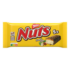 Nestlé NUTS, Batoane de ciocolată cu alune de pădure cu umplutură de caramel, alune de pădure întregi și cremă delicioasă de bomboane, acoperite cu ciocolată cu lapte, 1 pachet (5 x 30g)