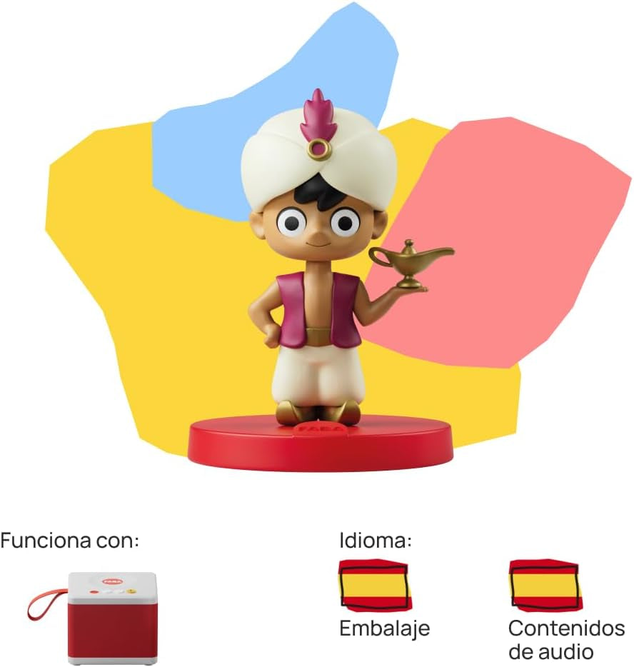 Personaj sonor - Aladdin și minunata lampă - povești și povești sonore - jucărie, conținut educativ, în limba spaniolă, pentru fete și băieți cu vârsta între 4-6+ ani Jucarii Bebe Naty Shop