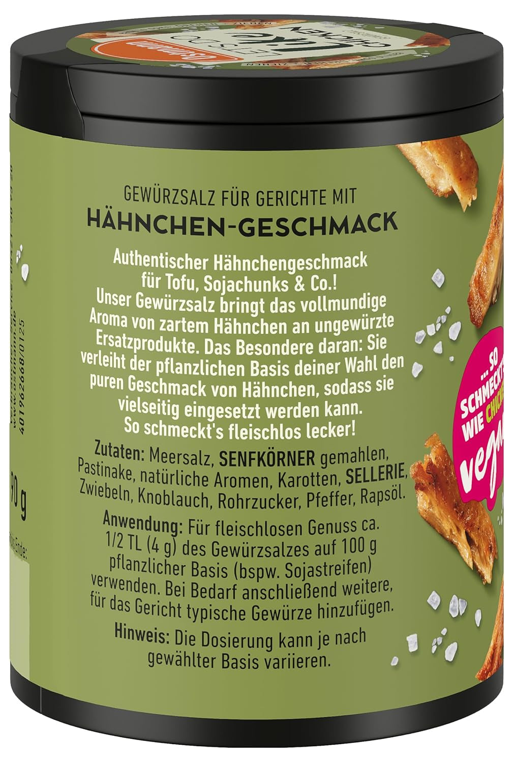 Ostmann Gewürze - Let's Do Like Chicken | Hähnchen-Geschmack für ungewürzte Fleischersatzprodukte | Gewürzsalz für Tofu und Sojachunks | 90 g in recyclebarer Metalldose