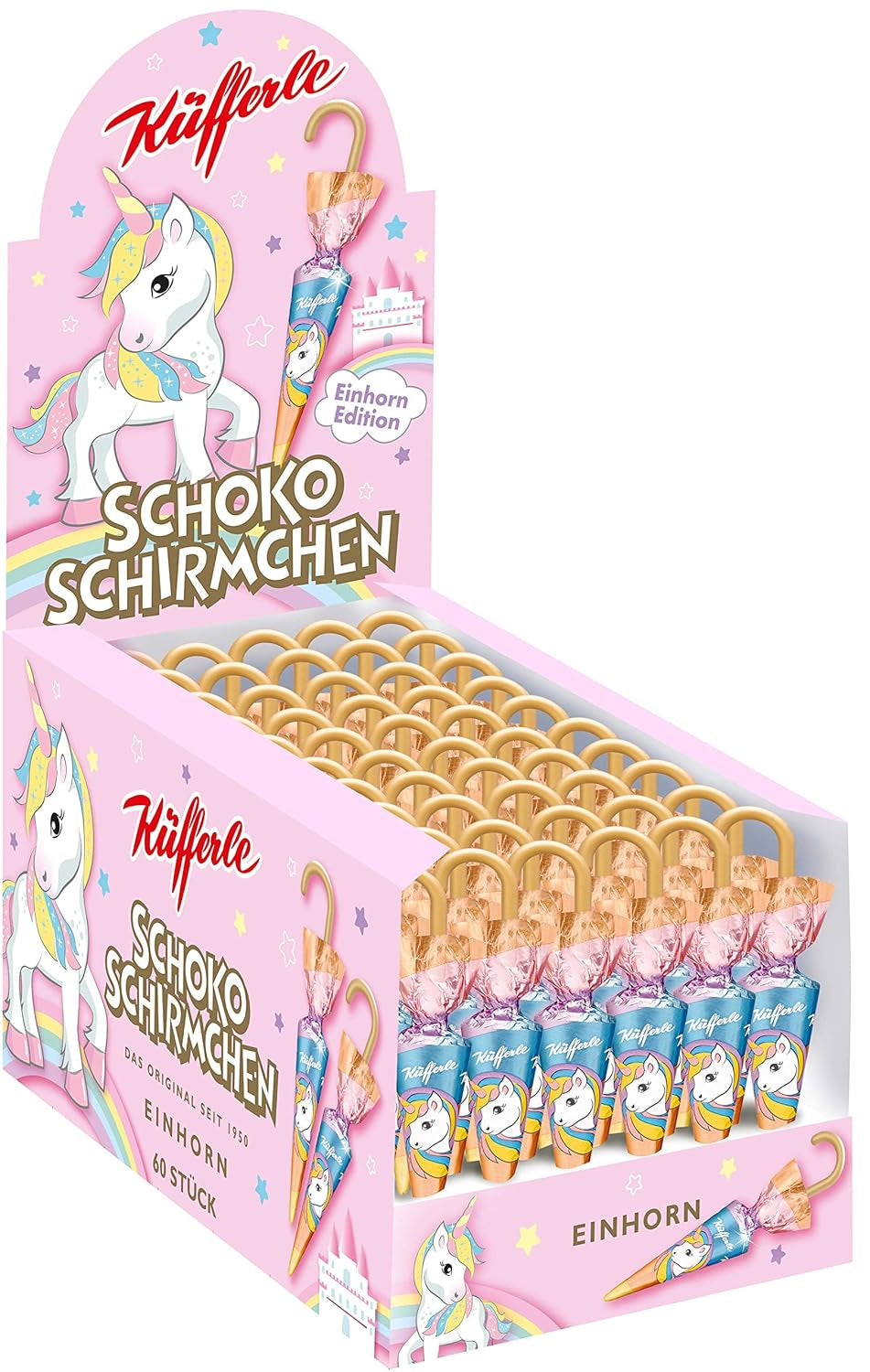 Umbrele de ciocolată Küfferle Polar Silver 810g (60 bucăți)