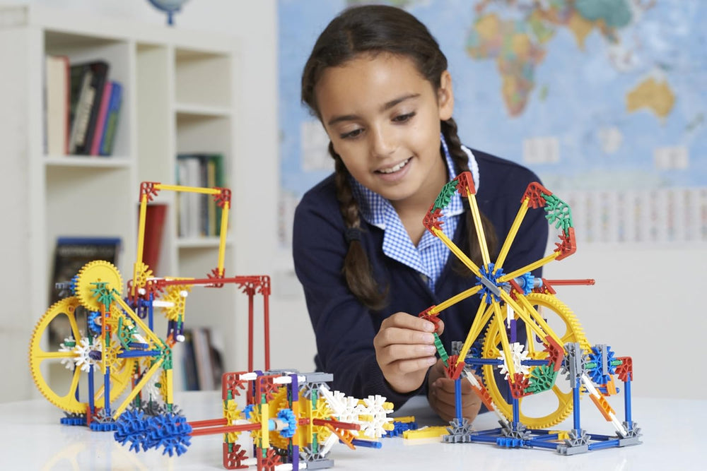 MINT-Forschung Getriebe-Baukastenset, K'NEX Bildung, Basic Fun, 79318, Lernset mit 3 funktionierenden Designs, Technik für Kinder, Konstruktionsspielzeug für Jungen und Mädchen Ab 8 Jahren