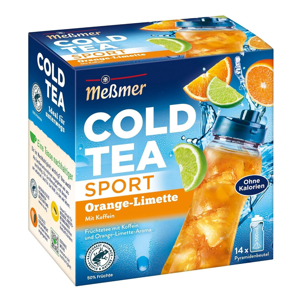 Meßmer Cold Tea Trinkpause Zmeură | Ceai de fructe, aromatizat natural, cu gust de zmeură | Ediție limitată | Pentru infuzie rece | 14 pliculețe piramidale