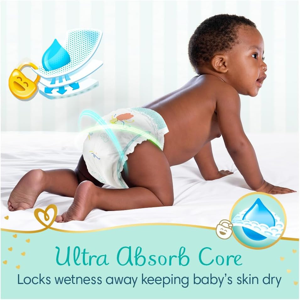 Scutece Pampers Mărimea 0 (<3 kg), Scutece Premium Care, 30 bucăți, Cel mai bun confort și protecție pentru pielea sensibilă de la Pampers