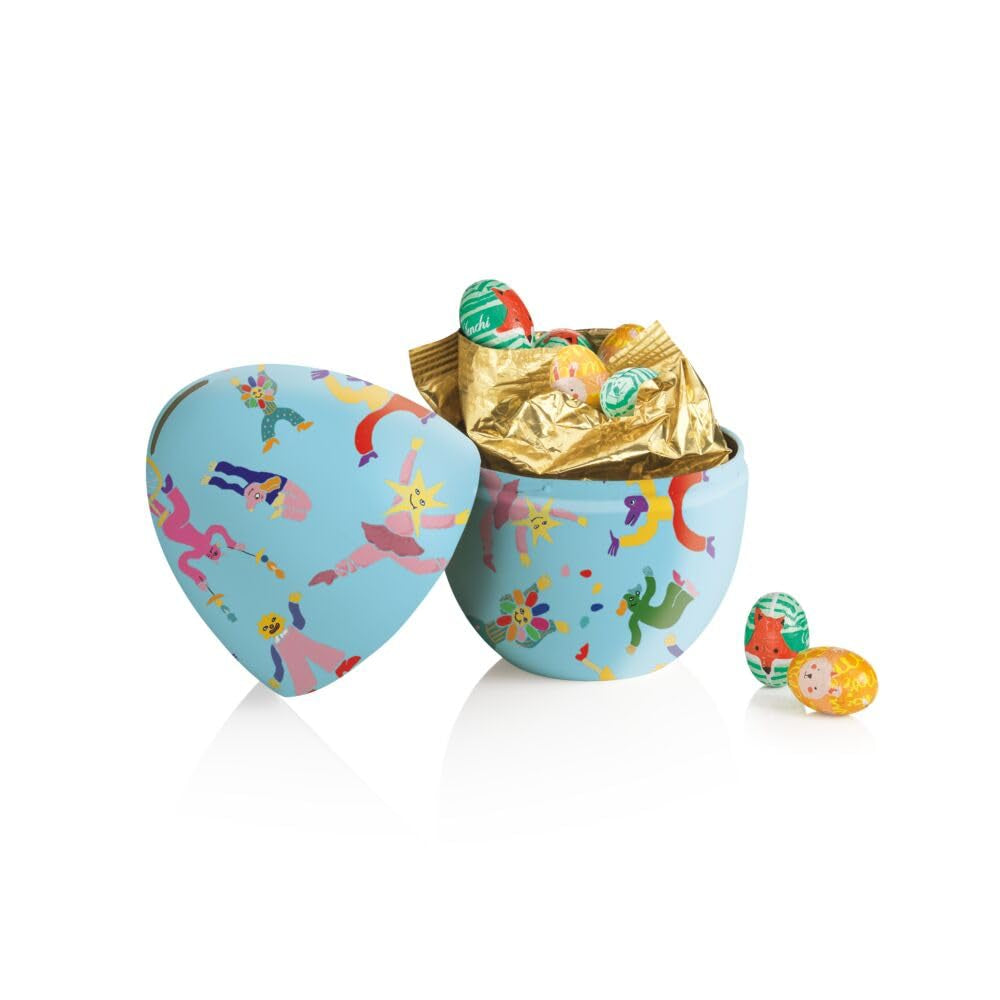 Salvadanaio di latta cu ovetti di cioccolato 100 g