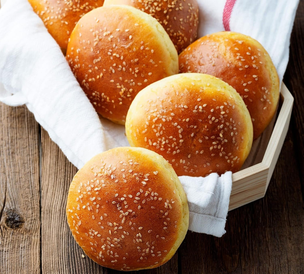 Hamburgerbrötchen, Perforiert, Antihaftbeschichtet, 4 Runde Mulden Mit Je 12 Cm, Pfannengröße 28 X 28 Cm, 2,5 Cm Tief, Mittelgroß, Schwarz Matrite si tavi pentru copt Naty Shop