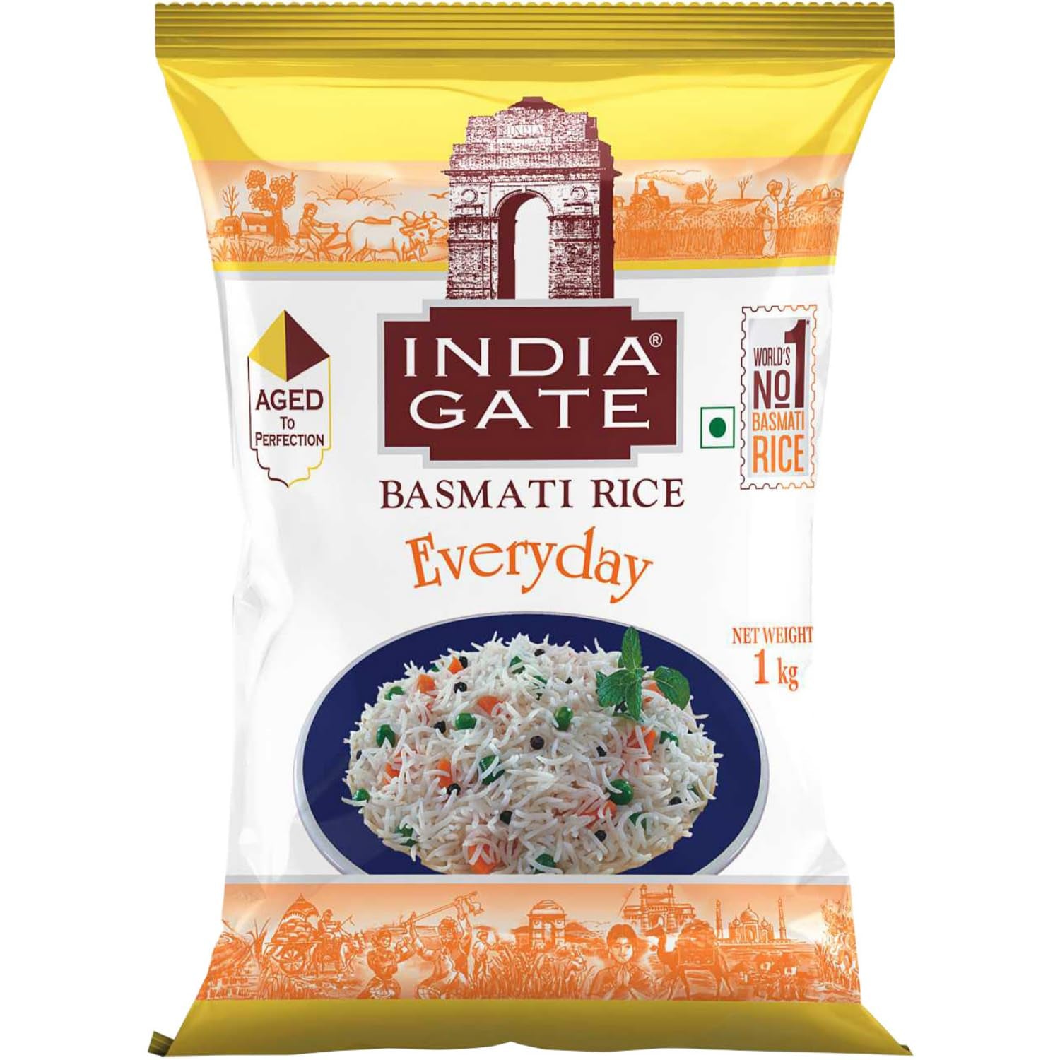 Orez Basmati Premium INDIA GATE – Orez cu bob lung fin, aromat, din India, bob lung fin (1 x 5 kg)