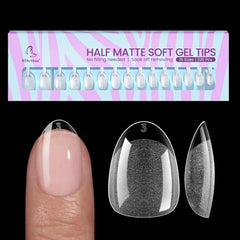 Btartbox Tipuri de Unghii Extra Scurte, Model Migdala – Acoperire Completă cu Gel X Tipuri de Unghii XS Moi pentru Unghii cu Gel – Preformate, Semi-mate, pentru Unghii Late, Salon, 320 Bucăți