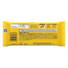 Nestlé NUTS, Batoane de ciocolată cu alune de pădure cu umplutură de caramel, alune de pădure întregi și cremă delicioasă de bomboane, acoperite cu ciocolată cu lapte, 1 pachet (5 x 30g)