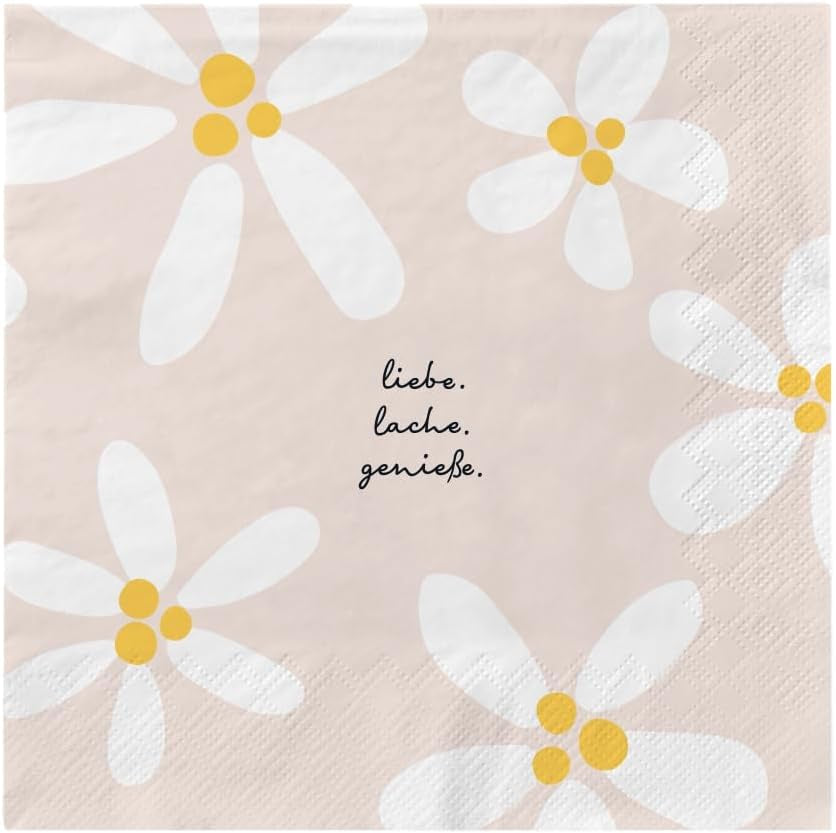 Grafik Werkstatt Serviettes Mit Spruch Groß | 20 bucăți | 16,5 X 16,5 Cm | Colorat | Iubire. Râzi. Bucură-te.