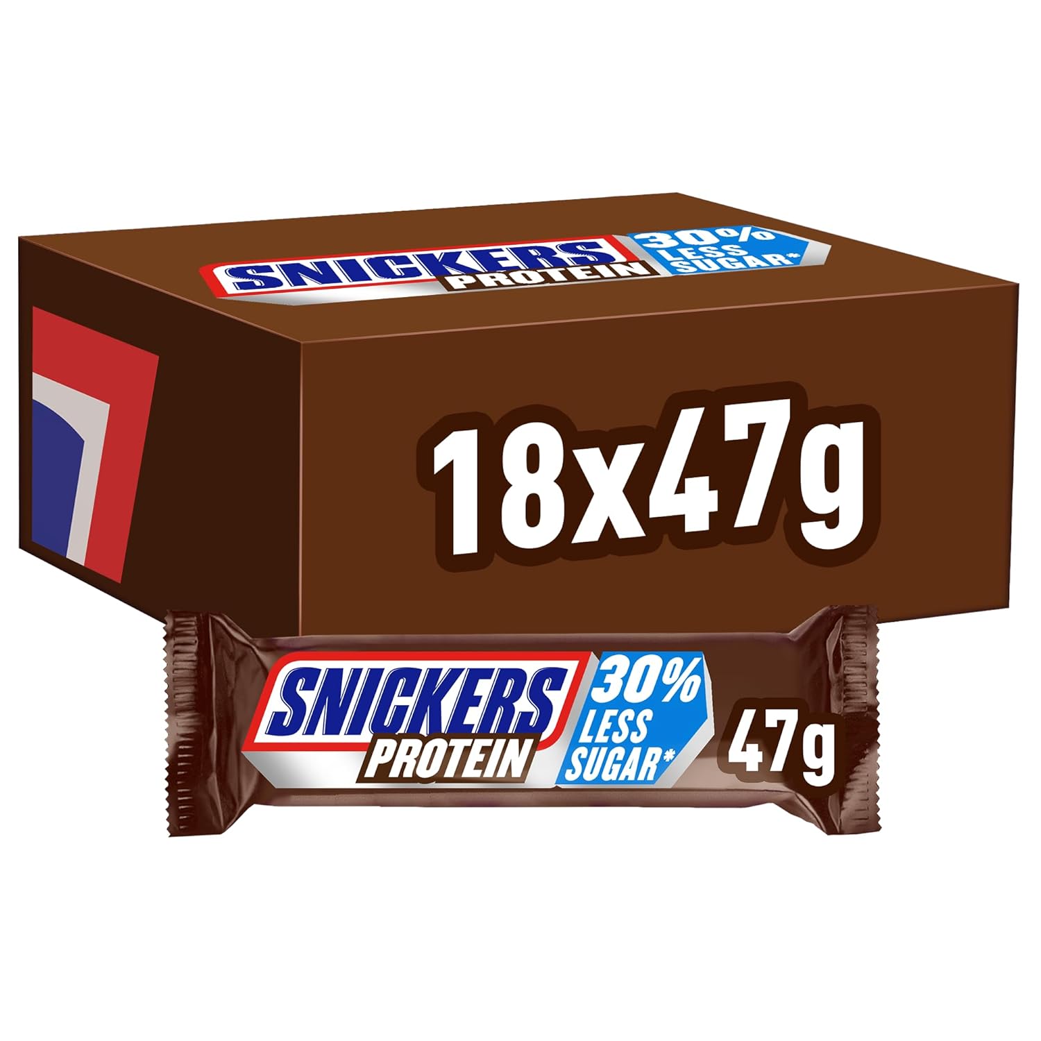 Snickers Batoane Proteice Cu Ciocolată - Gust Bogat Cu Alune Caramel Si Nuga, Pachet Vrac 18x47g