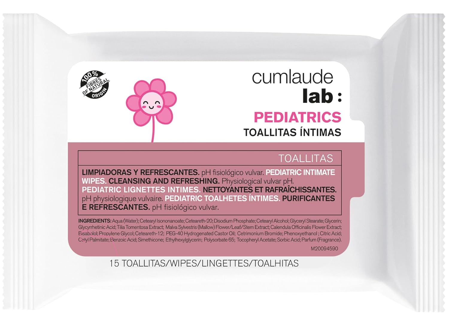 Șervețele intime de laborator pentru copii, 15 bucăți, curățare și răcoritoare, valoare pH fiziologică