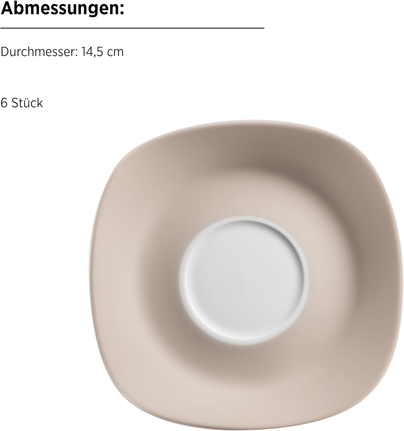 Set de veselă combinat MÄSER Nela, serie 30 piese, set de veselă pătrat pentru 6 persoane, alb/maro