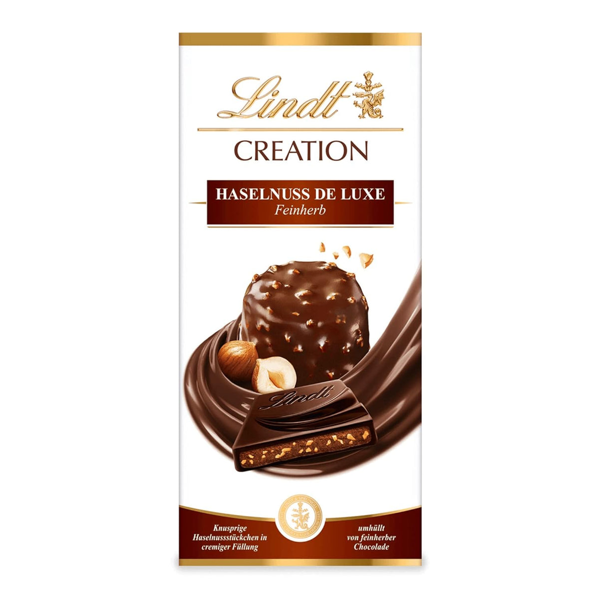 Lindt Creation Hazelnut De Luxe Tabletă - Ciocolată Neagră Cu Alune Crocante Într-o Umplutură Cremoasă