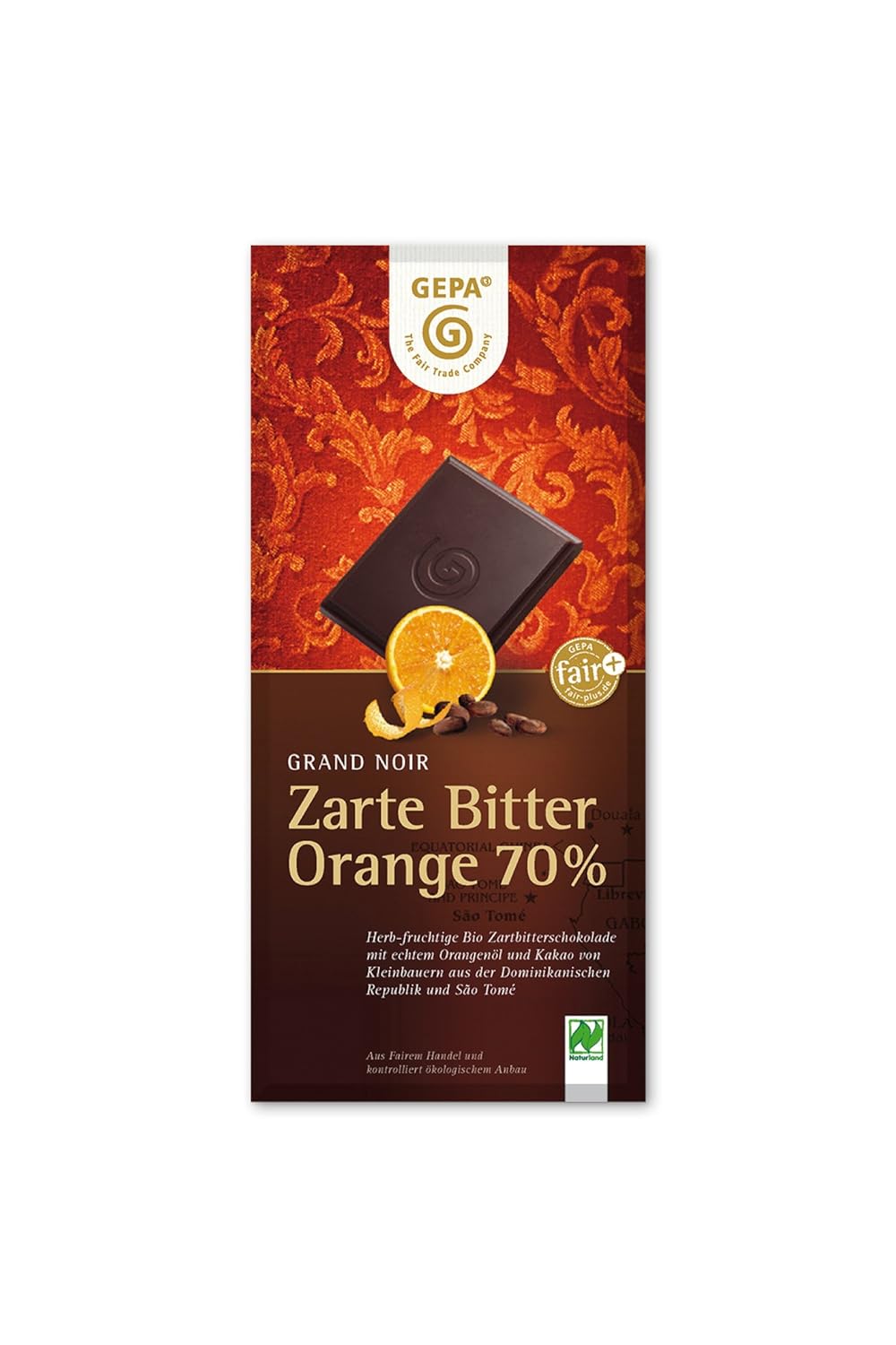 Grand Noir Portocală Amară Delicată Organică 70 La Sută Cacao - Aromă Fină De Portocală