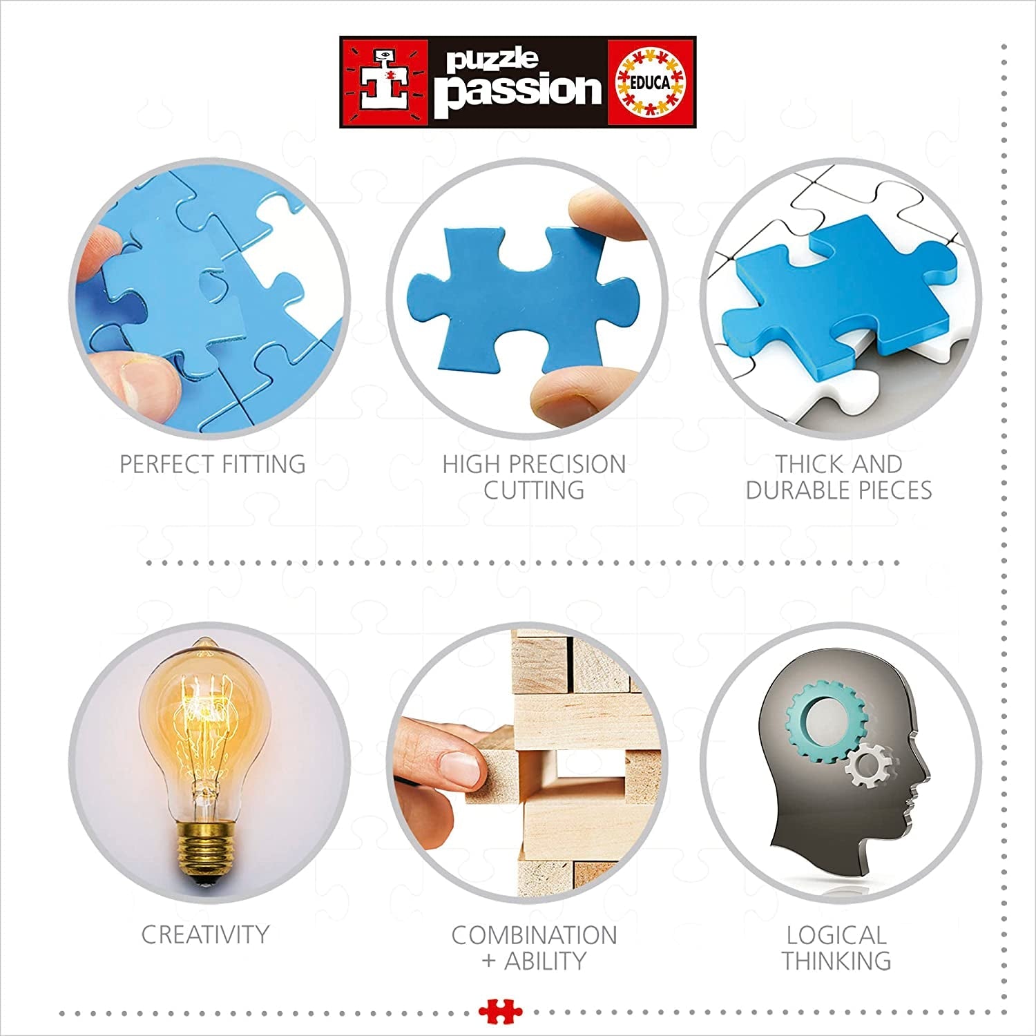Educa - Puzzle 1000 piese pentru adulti | Minunile lumii, puzzle 1000 piese pentru adulti si copii, obiective turistice, harta lumii. Jigsaw puzzle pentru adulți de la 14 ani (19022) Puzzle Naty Shop