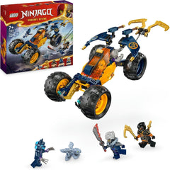 LEGO NINJAGO Arin's Ninja Off-Road Buggy, jucărie ninja cu mașină, dragon și 4 mini figurine, set de aventură cu model Buggy pentru copii, cadou de ziua de naștere pentru băieți și fete de la 7 ani 71811 Seturi de constructie Besuche den LEGO-Store Singur