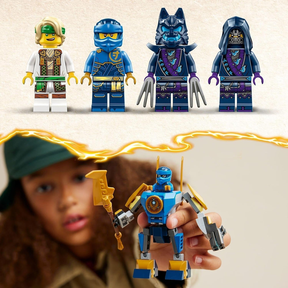 LEGO NINJAGO Jay Battle Mech, jucărie ninja pentru copii cu figurine, inclusiv minifigurina Jay cu mini katana, figurine de acțiune și mecs, cadou mic pentru băieți și fete creative de la 6 ani 71805 Seturi de constructie Besuche den LEGO-Store