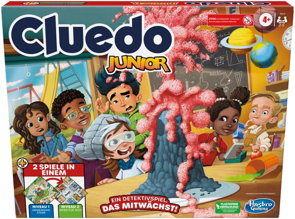 Joc de societate Cluedo Conspiracy de la Hasbro Gaming pentru adulți și adolescenți, versiunea germană a jocului de mister, pentru 4-10 jucători și cu vârsta de 14 ani și peste