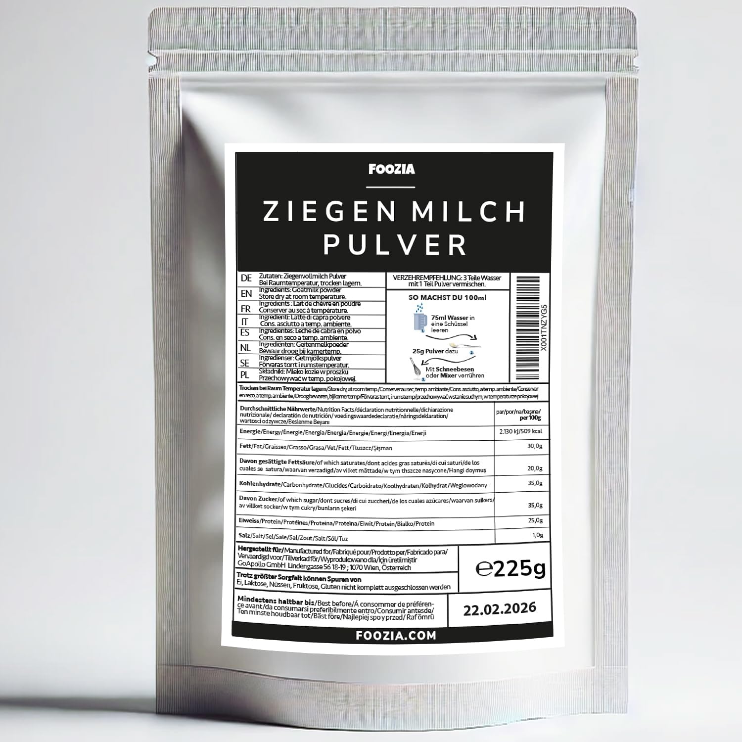 Foozia Pulbere Lapte Capra Pur - Fara Adaosuri Pentru Oameni, Animale