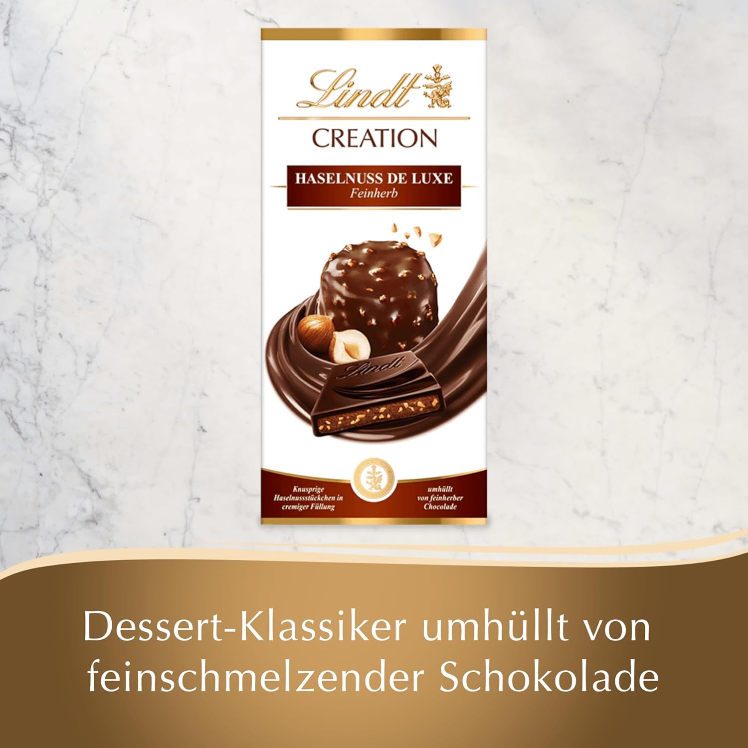 Lindt Creation Hazelnut De Luxe Tabletă - Ciocolată Neagră Cu Alune Crocante Într-o Umplutură Cremoasă