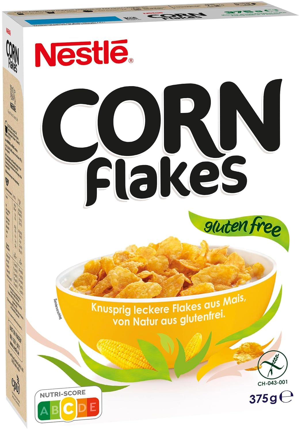 Cereale Nestlé Cereals Corn Flakes, Fulgi de porumb clasici, Fără gluten, Pachet de 1 (1 x 375g)